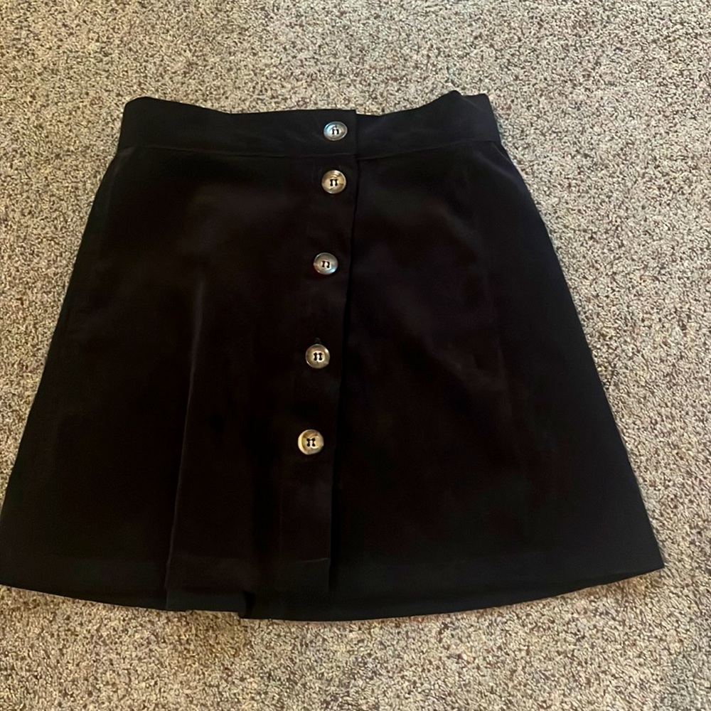 Copper key black corduroy skirt